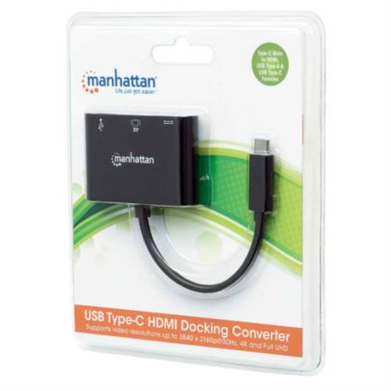 MANHATTAN - Docking Manhattan USB-C a HDMI Multipuertos Color Negro
