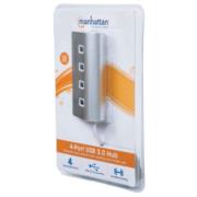 MANHATTAN - Hub Manhattan USB 3.0 Superspeed 4 Puertos Color Aluminio