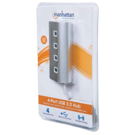 MANHATTAN - Hub Manhattan USB 3.0 Superspeed 4 Puertos Color Aluminio