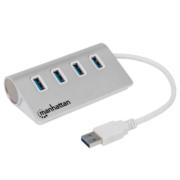 MANHATTAN - Hub Manhattan USB 3.0 Superspeed 4 Puertos Color Aluminio