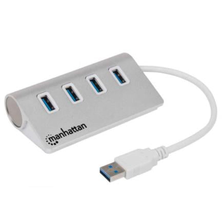 MANHATTAN - Hub Manhattan USB 3.0 Superspeed 4 Puertos Color Aluminio