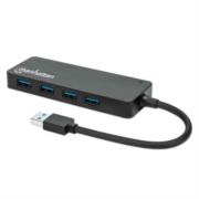 MANHATTAN - Hub Manhattan USB 3.2 Gen1 4 Puertos USB-A Color Negro