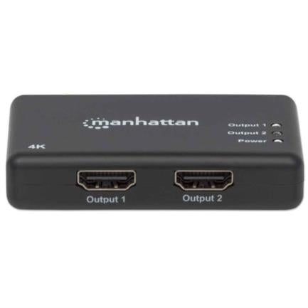 MANHATTAN - Video Splitter Manhattan HDMI 2 Puertos UHD TV 4k/30Hz Color Negro