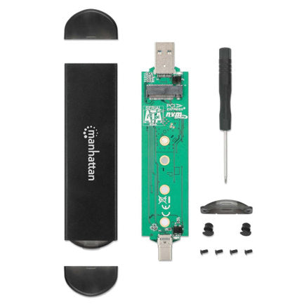 MANHATTAN - Gabinete SDD Manhattan USB-A / USB-C M.2 NVMe/SATA