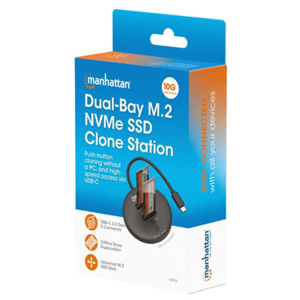MANHATTAN - Gabinete QuickDock Manhattan USB-C 2ptos SSD M.2 NVMe