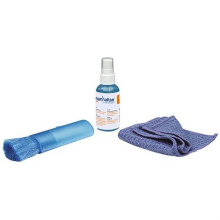 MANHATTAN - Kit Limpieza Manhattan para LCD Solución 60ml Paño y Brocha