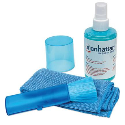 MANHATTAN - Kit Limpieza Manhattan para LCD Solución 200ml Paño y Brocha