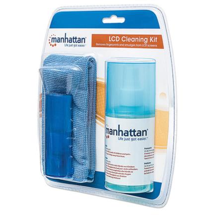 MANHATTAN - Kit Limpieza Manhattan para LCD Solución 200ml Paño y Brocha