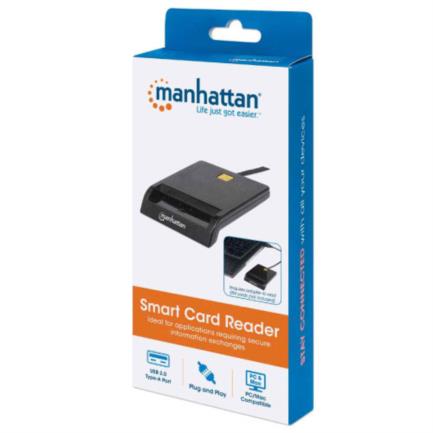 MANHATTAN - Lector Tarjetas Manhattan Inteligente USB por Contacto Externo Color Negro