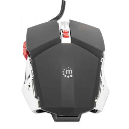 MANHATTAN - Mouse Manhattan Gaming Óptico LED 3200 dpi 7 Botones Color Negro-Plata
