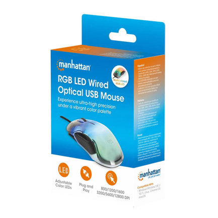 MANHATTAN - Mouse Optico Manhattan Gaming 7 botones USB Cableado