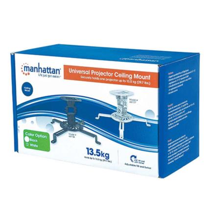 MANHATTAN - Soporte Proyector Manhattan Básico 13.5 Kg Montaje Techo Movimiento Articulado Color Negro