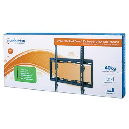 MANHATTAN - Soporte TV Manhattan 32" a 55" 40 Kg Pared Planas Bajo Perfil Color Negro