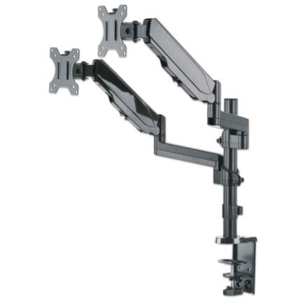 MANHATTAN - Soporte Monitor Manhattan Universal para 2 Monitores 17" a 32" Pistón Gas Hasta 8 Kg