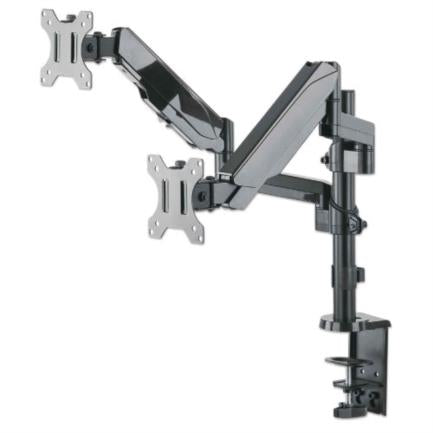MANHATTAN - Soporte Monitor Manhattan Universal para 2 Monitores 17" a 32" Pistón Gas Hasta 8 Kg