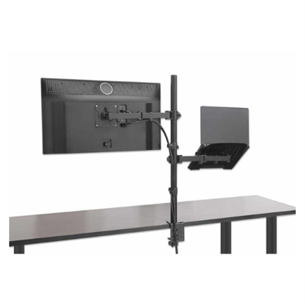 MANHATTAN - Soporte Monitor Manhattan Escritorio para 13" a 32"/Laptop 10" a 17" Hasta 8 Kg Altura Ajustable
