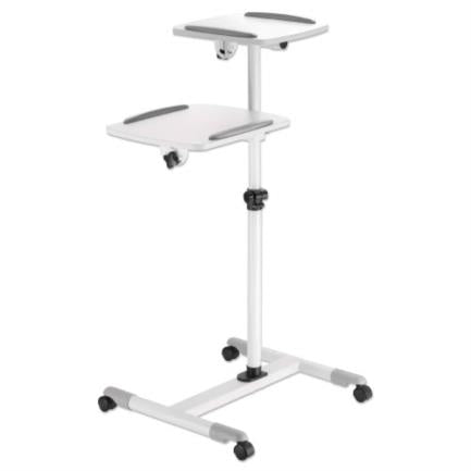 MANHATTAN - Soporte de Carrito Manhattan para Proyectores/Laptop Altura Ajustable Color Gris-Blanco