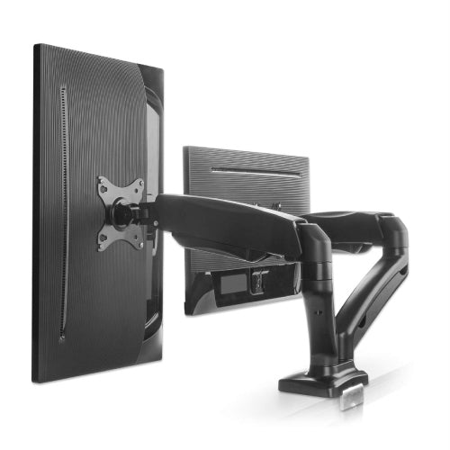 MANHATTAN - Soporte MANHATTAN de aluminio con pistones de gas p/2 monitores 17 a 32