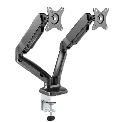 MANHATTAN - Soporte MANHATTAN de aluminio con pistones de gas p/2 monitores 17 a 32