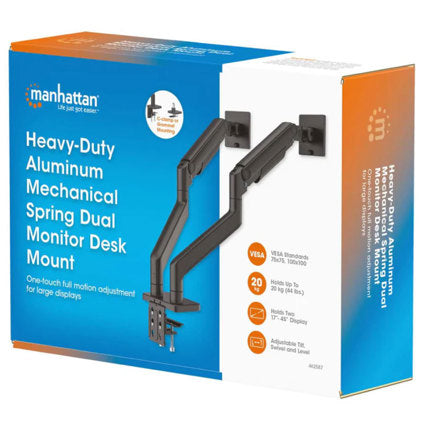 MANHATTAN - Soporte Monitor Manhattan p/2 Monitor 17 a 45 Escritorio