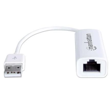 MANHATTAN - Adaptador Manhattan Fast Ethernet USB 2.0 Alta Velocidad 10/100 Color Blanco