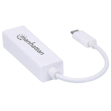 MANHATTAN - Adaptador Manhattan USB C 3.1 a Red Gigabit 10/100/1000 Mbps Color Blanco