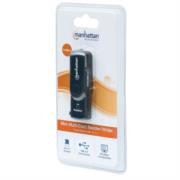 MANHATTAN - Mini Lector Manhattan Grabador Externo de Tarjetas USB 3.0 Súper Velocidad 24 en 1 Portátil