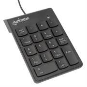 MANHATTAN - Teclado Numérico Manhattan Alámbrico USB 18 Teclas Color Negro