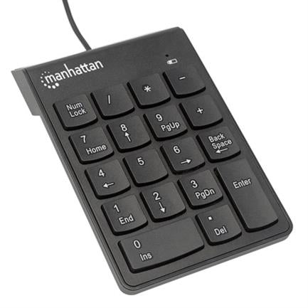 MANHATTAN - Teclado Numérico Manhattan Alámbrico USB 18 Teclas Color Negro