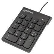 MANHATTAN - Teclado Numérico Manhattan Alámbrico USB 18 Teclas Color Negro