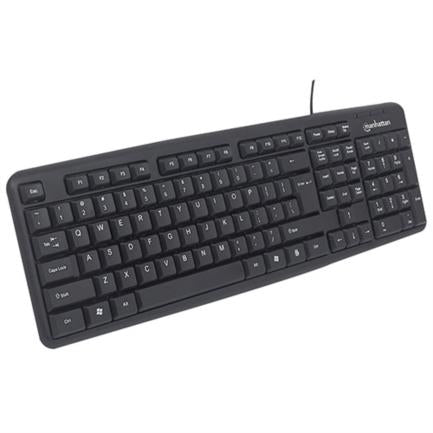 MANHATTAN - Kit Teclado y Mouse Manhattan Óptico Cableado 1000 ppp Color Negro