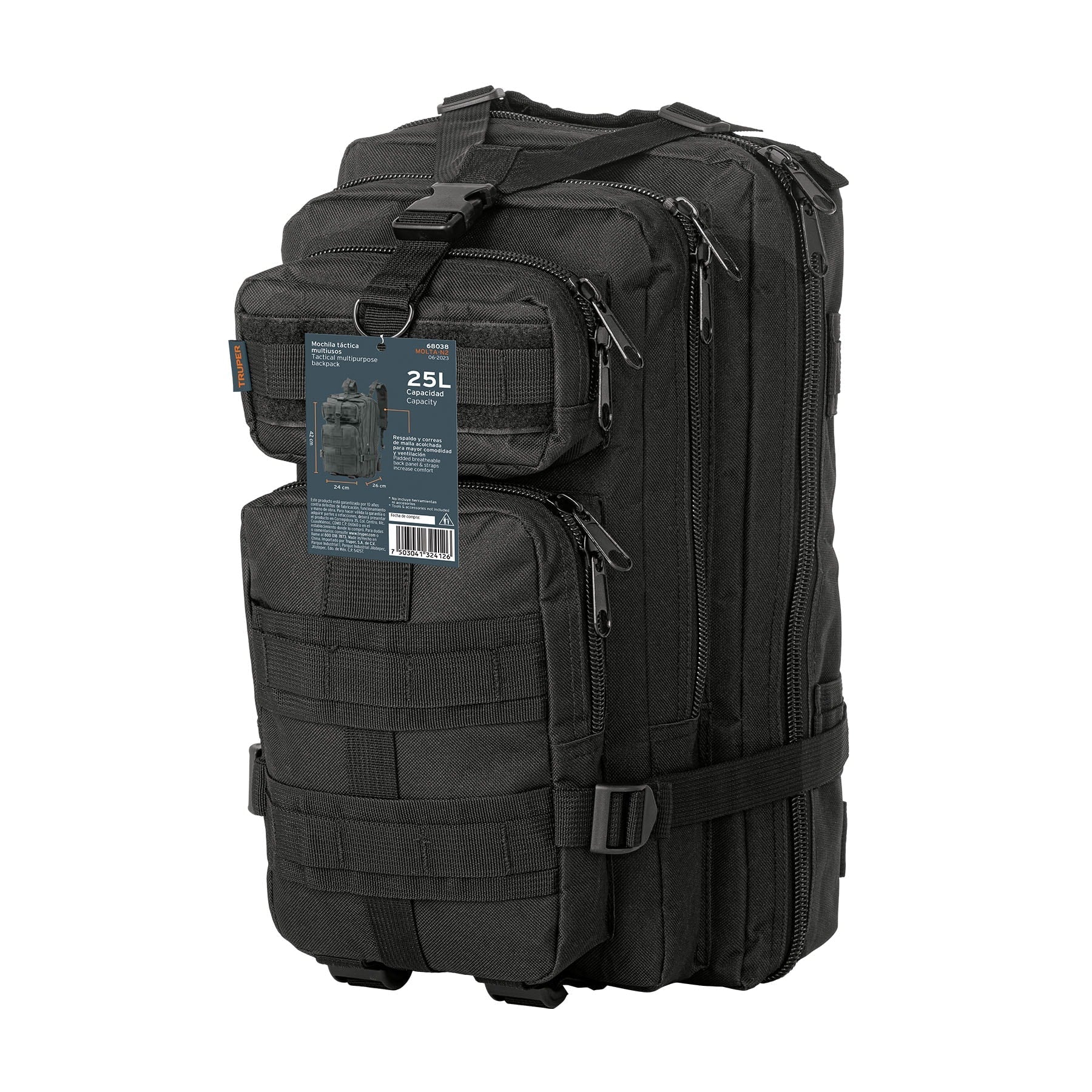 Mochila tactica negra, Truper