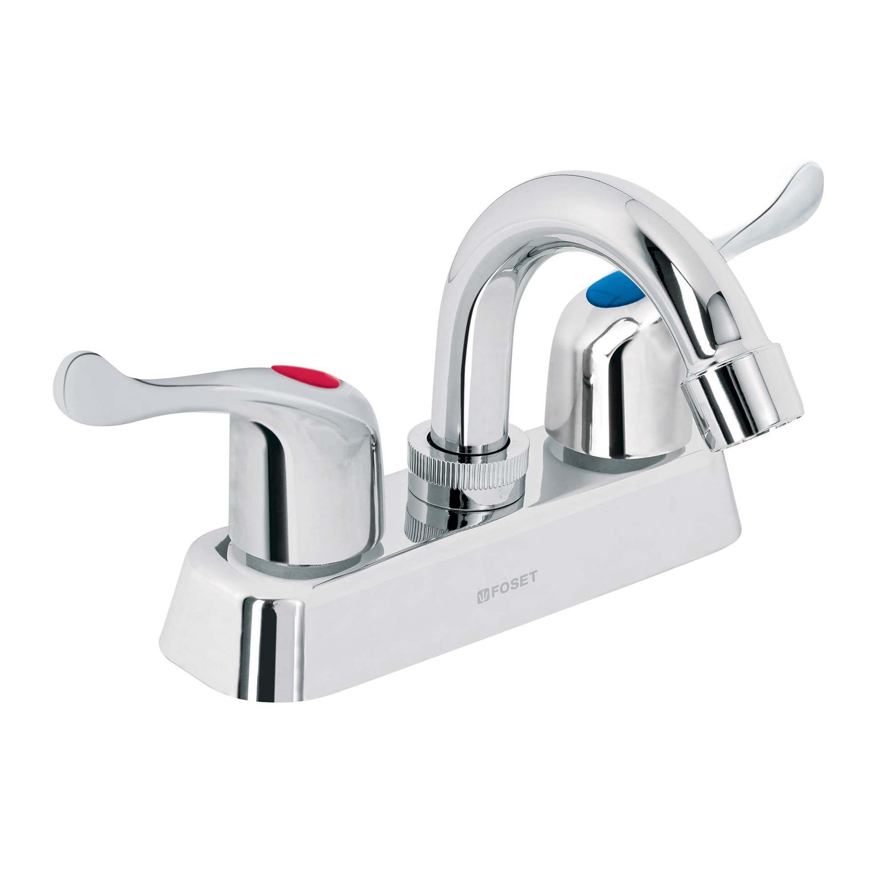 Mezcladora 4' lavabo, ABS, cuello curvo, palanca, BASIC