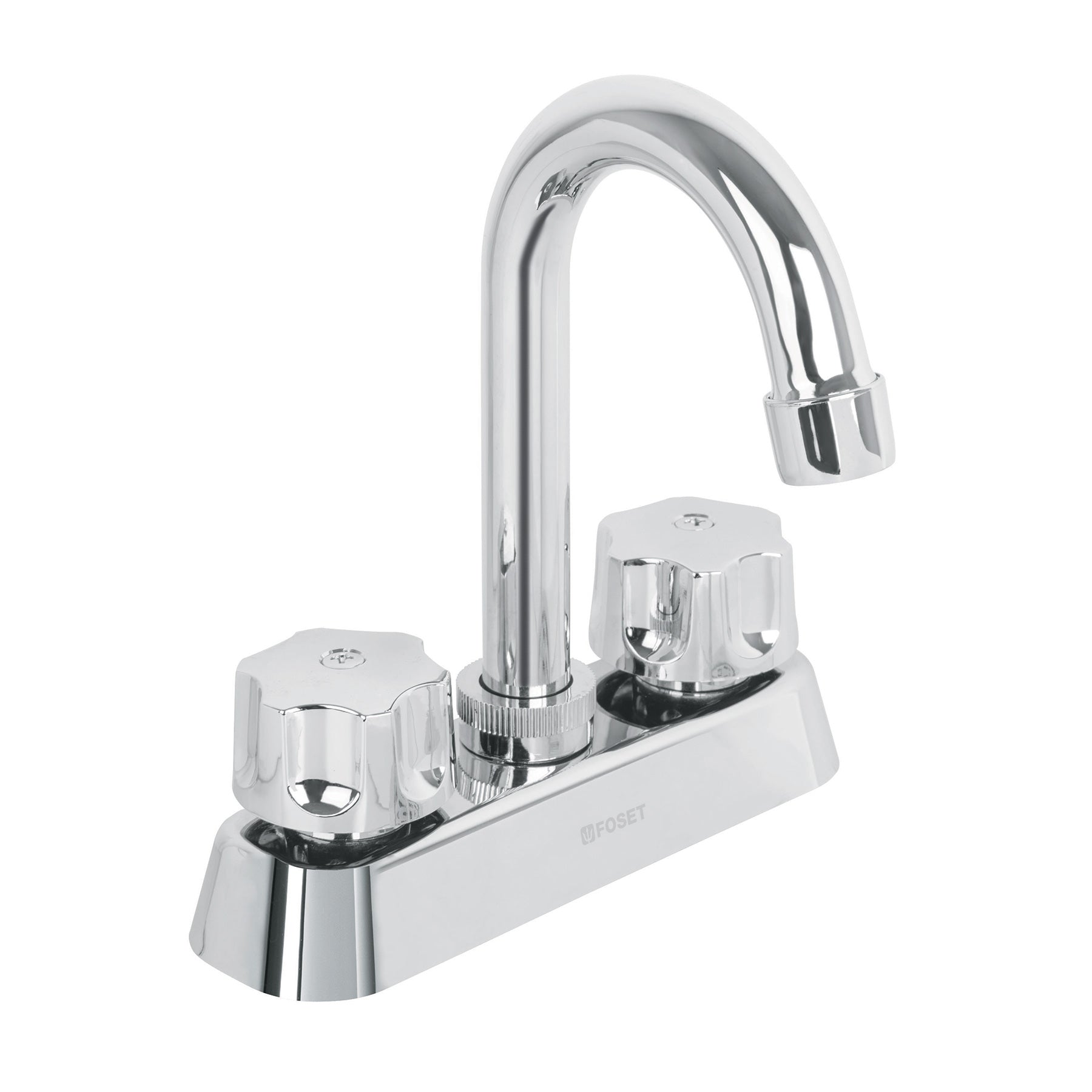 Mezcladora 4' lavabo, ABS, cuello bar, hexagonal, BASIC