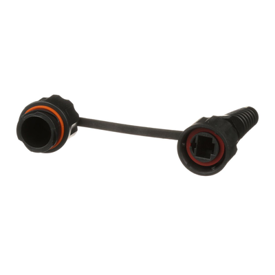 PANDUIT - Conector Plug RJ45 de Uso Industrial, Categoría 5e, 24AWG, con Tapa Protectora, Protección IP67