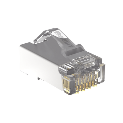 PANDUIT - Plug RJ45 Cat5e Blindado, Para Cable UTP de Calibres 24-26 AWG, Chapado en Oro de 50 Micras, Paquete de 100 Piezas