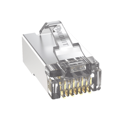 PANDUIT - Plug RJ45 Cat5e Blindado, Para Cable UTP de Calibres 24-26 AWG, Chapado en Oro de 50 Micras, Paquete de 100 Piezas