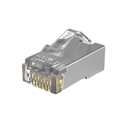 PANDUIT - Plug RJ45 Cat5e Blindado, Para Cable UTP de Calibres 24-26 AWG, Chapado en Oro de 50 Micras, Paquete de 100 Piezas