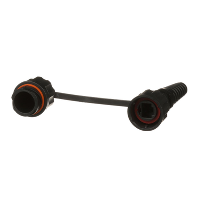 PANDUIT - Conector Plug RJ45 de Uso Industrial Blindado, Categoría 5e, 24AWG, con Tapa Protectora, Protección IP67