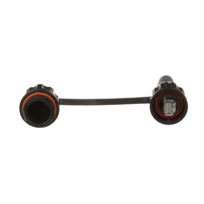 PANDUIT - Conector Plug RJ45 de Uso Industrial Blindado, Categoría 5e, 24AWG, con Tapa Protectora, Protección IP67