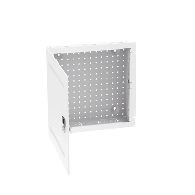 PANDUIT - Gabinete Multipropósito de Montaje en Pared, de 14 in de Altura, Con Puerta Reversible, Fabricado en Acero, Color Blanco