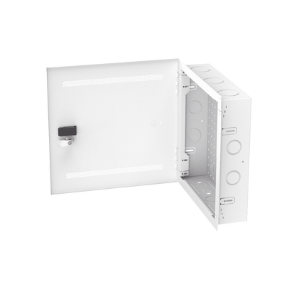 PANDUIT - Gabinete Multipropósito de Montaje en Pared, de 14 in de Altura, Con Puerta Reversible, Fabricado en Acero, Color Blanco