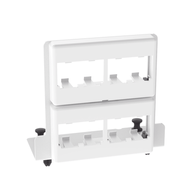 PANDUIT - Patch Panel de 8 Puertos Mini-Com, Para Uso con Gabinetes Multipropósito, de Instalación a Presión, Color Blanco