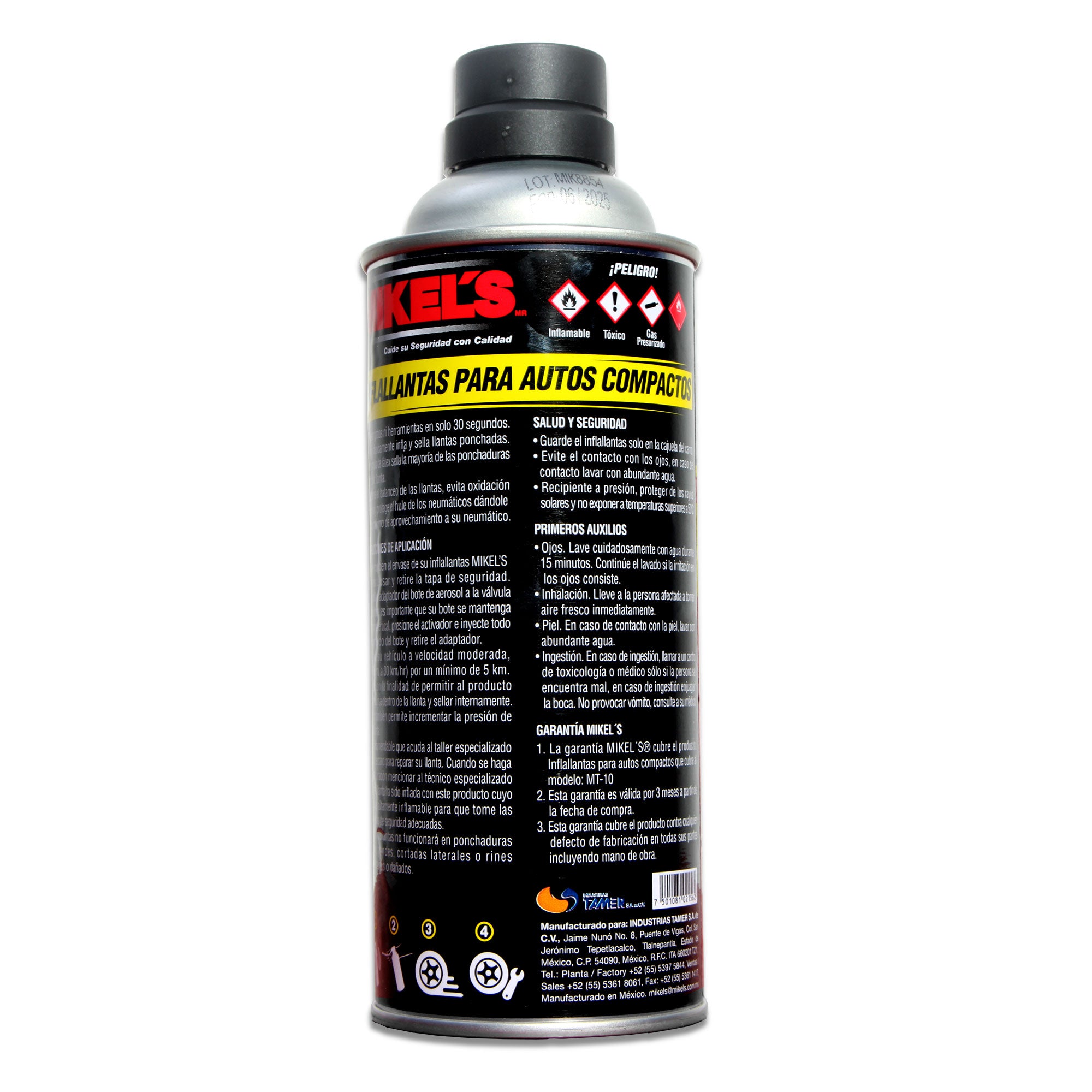 Inflallantas magic tire (340 grs, 12 oz) para autos compactos