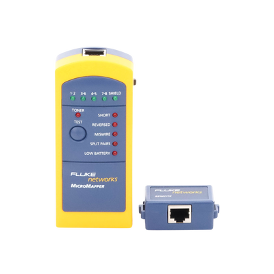 FLUKE NETWORKS - Probador de Mapa de Cableado MicroMapper, para Verificar Rápida y Fácilmente la Integridad del Cableado de Par Trenzado de Ethernet