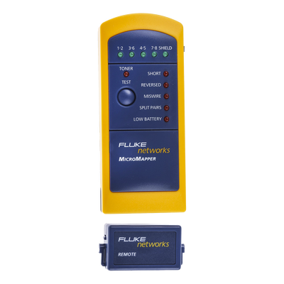 FLUKE NETWORKS - Probador de Mapa de Cableado MicroMapper, para Verificar Rápida y Fácilmente la Integridad del Cableado de Par Trenzado de Ethernet