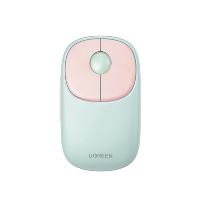 UGREEN - Mouse Inalámbrico FUN | Recargable| 2.4G & Bluetooth | 4 Niveles de DPI | Silencioso | Ergonómico | 5 Botones | Compatible con Windows, macOS 10.5, Android iOS Linux y Chrome OS | Color Rosa.