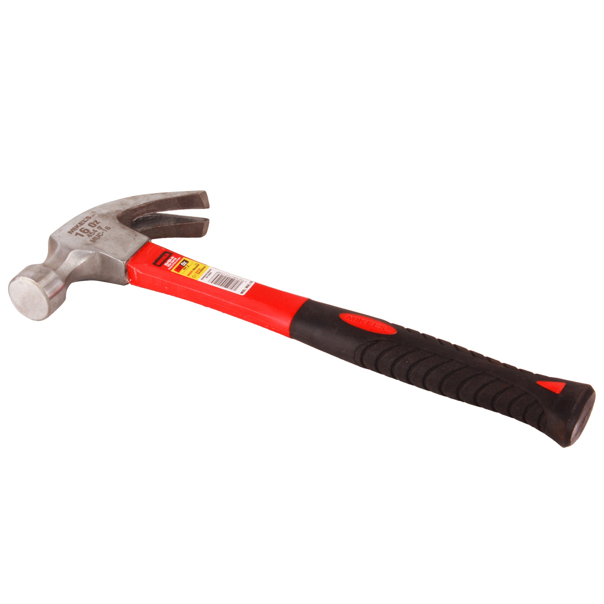 Martillo de uña curva, mango de fibra de vidrio (16 oz)