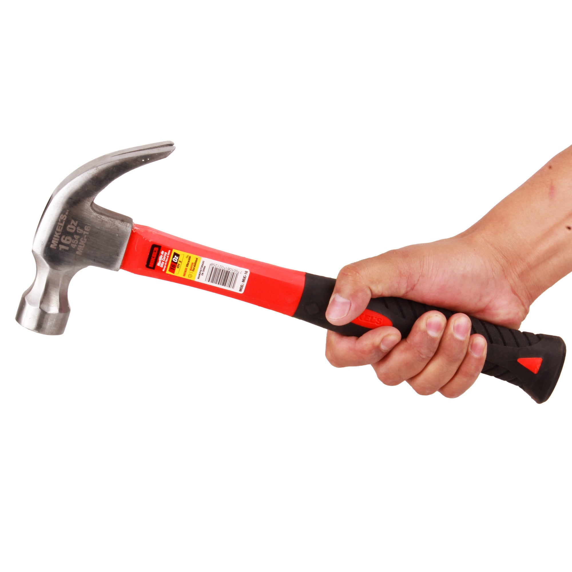 Martillo de uña curva, mango de fibra de vidrio (16 oz)