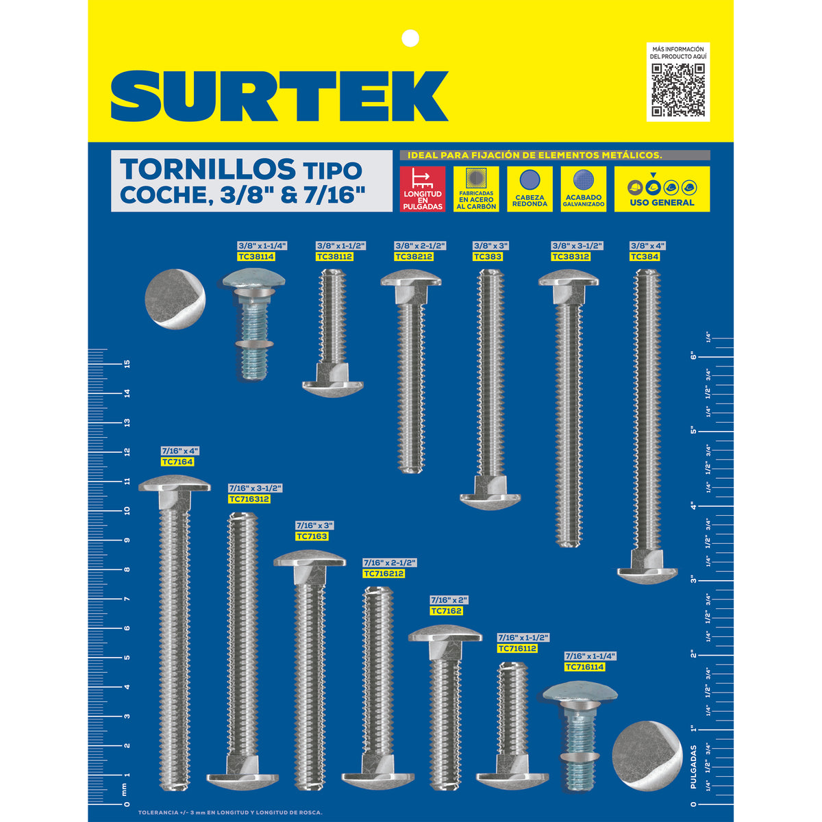 Surtek - Muestrario d/torn coch 3/8 in